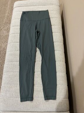 High-Waist Full-Length Leggings - Dark green